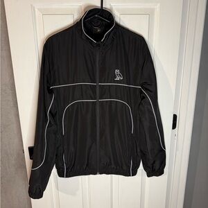OVO La Ville Track Jacket Black Windbreaker Jacket with Reflective Piping